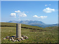 NG3426 : Trig point on Beinn Bhreac by Trevor Littlewood