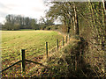 Ditch separating field and footpath