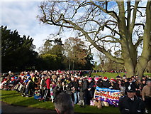 TF6928 : Crowd outside Sandringham Church - Christmas Day 2011 by Richard Humphrey