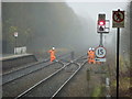 SD9926 : Network Rail staff near Hebden Bridge station by Phil Champion