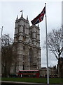 TQ2979 : London: bus outside Westminster Abbey by Chris Downer