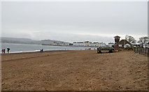 SY0080 : A wet and windy New Years Day on Exmouth Beach by Roger Jones