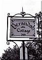 House Sign for Verandah Cottage, 299 Chase Road, London N14