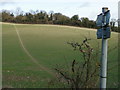 Path up a sloping field off Grange Park Road