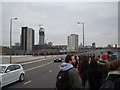 View of towerblocks in Stratford, viewed from Westfield Way