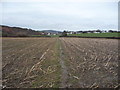 Footpath across winter fields near Conwy