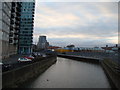 Looking along the Lea Navigation towards Bow from Marshgate Lane