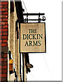 SJ5128 : The Dickin Arms (3) - sign, 37 Noble Street, Wem by P L Chadwick