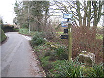 SX0858 : Saints' Way sign at Lanlivery by Rod Allday