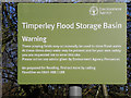 Timperley Flood Storage Basin - Warning Sign