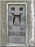 NY7467 : OSBM flush bracket on the trig point on Hadrian's Wall above Winshield Crags by Mike Quinn