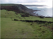 SW3529 : Looking back towards Sennen Cove on the climb to Carn Polpry by John Lucas