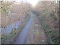 SS9086 : Cycle path and disused railway near Llangeinor by John Light