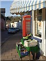 Shop and phone box, North Tawton