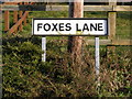TM2782 : Foxes Lane sign by Geographer