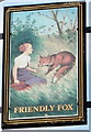 The Friendly Fox pub sign, Rhiwderin