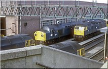 SJ8696 : Locos at Longsight depot a view from the footbridge by roger geach