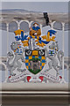 TQ2652 : Reigate and Banstead Borough Council Coat of Arms, Reigate Hill Footbridge by Ian Capper