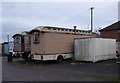 SU1585 : Old caravans in Edwards Amusement Depot, Ferndale Road, Swindon by Vieve Forward