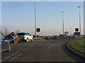 M62 motorway - roundabout at junction 8