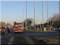 SJ3795 : Strawberry Lane traffic lights by Peter Whatley