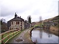 Stone cottages at Bottomley Lock