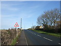 Minor road heading north towards Junction 44 of the A1(M)