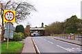 Hanbury Road (B4091) near the railway bridge, Stoke Prior