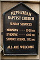 Hephzibah Baptist Church nameboard, Bedwas