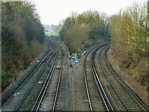 TQ4078 : Railway junctions west of Charlton by Robin Webster