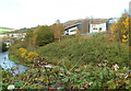 A glimpse of Ysbyty Cwm Rhondda viewed across the Rhondda Fawr river