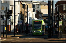 TQ3165 : Tram at Reeves Corner, Croydon by Peter Trimming