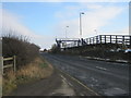 NZ3713 : Footbridge over railway at Teeside Airport Halt by peter robinson