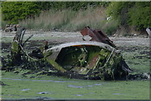 SU6100 : Wrecked leisure boat, Forton Lake - clearer image by Daniel Karmy