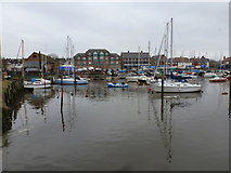 SU3612 : Eling: the marina from across Bartley Water by Chris Downer