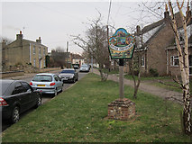 TL5376 : Little Thetford village sign by Hugh Venables