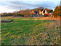 Cottages catching the last rays of  the setting sun