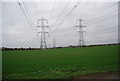 Pylons by Dux Court Rd