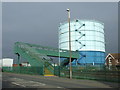 TQ0202 : Footbridge and gasholder, Littlehampton by Malc McDonald