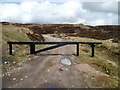 Metal barrier across track from Abergavenny Road north of Blaenavon