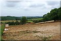 Pipeline ready for burial next to Oxleaze Wood