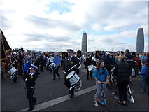 SZ0090 : Poole: marching band on the Twin Sails Bridge by Chris Downer