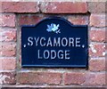 Sycamore Lodge sign