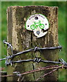 NZ3174 : Cycle Route Sign, Holywell Dene by Christine Westerback