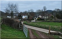 SS9415 : Mid Devon : Grassy Field & Hamlet by Lewis Clarke