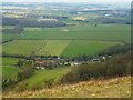 Looking down to Courthouse Farm from the bridleway on Mount Harry