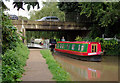 Narrowboat and Long Lane Bridge in Middlewich, Cheshire