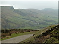SK1587 : Track corner and view across the Edale valley by Andrew Hill