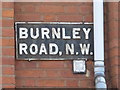 Sign for Burnley Road, NW10