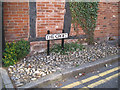 Bunter pebbles as deterrent paving, The Croft